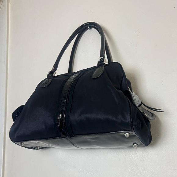 Cole Haan Canavas Patent Leather double handle Shoulder Handbag Black. - Picture 8 of 16
